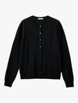Шерстяной кардиган с круглым вырезом Benetton, Black - фото 4