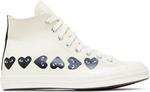 Кроссовки Comme des Garçons PLAY x Chuck 70 High 'Multi Heart - Milk Black', кремовый - фото