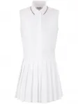 Платье с плиссированной юбкой THOM BROWNE, белый - фото