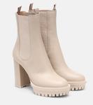 Кожаные ботильоны Gianvito Rossi, бежевый - фото