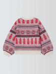 Детский рождественский свитер Fair Isle John Lewis, Pink - фото 4
