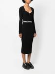 Karl Lagerfeld платье в рубчик с логотипом, черный - фото 3