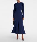 Креп макси-платье Costarellos, Navy 973 - фото 2