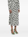 MSGM юбка миди с цветочным принтом, черный - фото 3