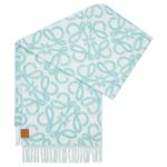 LOEWE Ажурный шарф с бахромой, Light Blue - фото 6