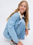 Детская куртка-джинсовая с воротником Lisa Borg Mango, Open Blue - фото 7