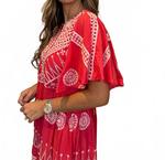 Красное макси-платье с V-образным вырезом Oliphant - фото 4