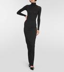 Трикотажная макси-юбка ALAÏA, черный - фото 2