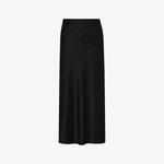 Юбка миди из атласа с высокой посадкой Aubree Malina, черный - фото