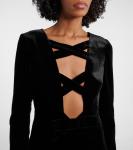 Бархатное макси-платье Alessandra Rich, черный - фото 4