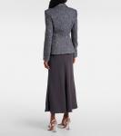 Платье миди из букле и крепа Self-Portrait, синий - фото 3