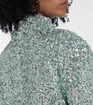 Блестящее мини-платье с перьями Taller Marmo, Mint-Silver - фото 6