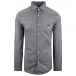 Рубашка приталенная мужская серая Lacoste, серый - фото