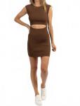 Коричневое мини-платье Neon Nights Mimosa, коричневый - фото 4