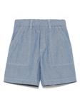 Шорты из ткани шамбре Moncler Enfant, синий - фото
