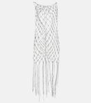 Мини-платье, украшенное кристаллами Giuseppe di Morabito, серебряный - фото