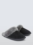 Тапочки-мюли из овчины John Lewis, Black/Grey - фото 3