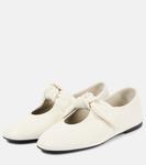 Кожаные балетки с бантом CO, слоновая кость - фото 4