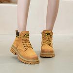 Женские ботинки Martin Boot Желтый ACEMICKY, Землянисто-желтые утепленные на подкладке из флиса с эффектом увеличения роста - фото 6