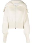 SA SU PHI кардиган на молнии с объемными рукавами, белый - фото
