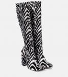 Сапоги до колена из бархата Marine Stretch 95 Amina Muaddi, Zebra - фото