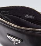 Кожаная треугольная сумка через плечо Prada, черный - фото 4