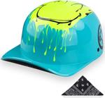 Шлем мотоциклетный открытый CFZWJ, бирюзовый / желтый - фото