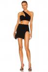 Мини-юбка с круглым разрезом MONOT, черный - фото 4