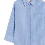 Рубашка Weekend Max Mara Striped Three quarter Sleeve Shirt WEEKEND MaxMara, синий - фото 5