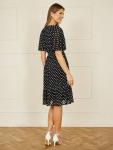 Сетчатое платье миди в горошек Yumi, темно-синий/белый - фото 3