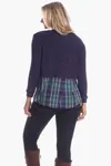 Топ Allison темно-синего цвета с клеткой Duffield Lane, Navy Plaid - фото 4