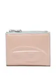 Кошелек на молнии с тисненым логотипом Diesel, розовый - фото