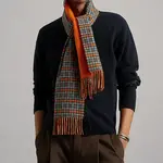 HERMES Вязаный шарф мужской, Orange - фото 5