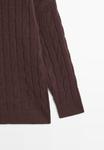Джемпер Massimo Dutti CABLE-KNIT SWEATER, Bordeaux - фото 9