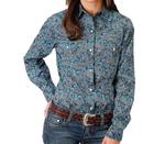 Женская рубашка с узором пейсли синего цвета Roper, синий - фото