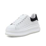 Низкие женские скейтерские кеды COMELY, белые с леопардовым принтом - фото