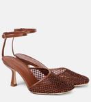 Туфли-лодочки Minette с кристаллами на сетчатой ткани Christopher Esber, Coconut Brown - фото