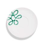 Pure Flamed Блюдце для зеленого чая Maxima 18 см Gmundner Keramik, белый/зеленый - фото