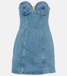 Корсетное джинсовое мини-платье Magda Butrym, синий - фото