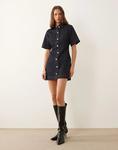 Джинсовая рубашка мини-платье ASOS DESIGN цвета индиго - фото 3