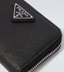 Кошелек для монет из кожи Saffiano с логотипом Prada, черный - фото 4