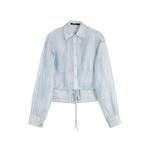 ELLE Рубашка Women's Blue Lapel Moderate - фото