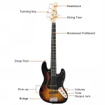 Электрическая бас-гитара Glarry GJazz 5 струн Full Size Sunset - фото 9