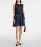 Мини-платье из льна Como со сборками Asceno, Ocean Navy - фото 2