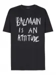 Футболка с принтом Balmain, черный - фото