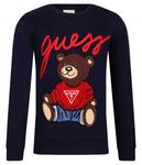 Свитшот детский Guess с вышивкой медведя, синий - фото