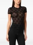 Футболка из тюля с монограммой Philipp Plein, черный - фото 3
