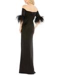 Платье Mac Duggal с перьевым декором, черный - фото 2