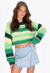 Джемпер myMo CREW NECK STRIPED, Green Multicolor/Multi-Coloured - фото