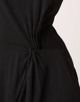 Платье миди с узлом-борцовкой черного цвета Mango - фото 4